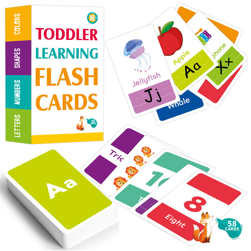 Abc Kids Early Education - 58PCS แฟลชการ์ดตัวอักษร ABC มอนเตสซอรี่ของเล่นเพื่อการศึกษาสำหรับเด็กเล็กรูปร่างสัตว์การ์ดการเรียนรู้เกมปริศนาสำหรับของขวัญเด็ก
