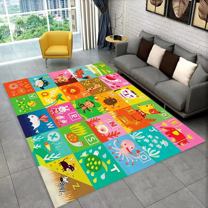Abc Kids Early Education - พรมปูพื้นลายการ์ตูน ABC สำหรับเด็กคลานเล่นในห้องเด็กเล่น พรมสำหรับห้องนั่งเล่น ห้องนอน โซฟา
