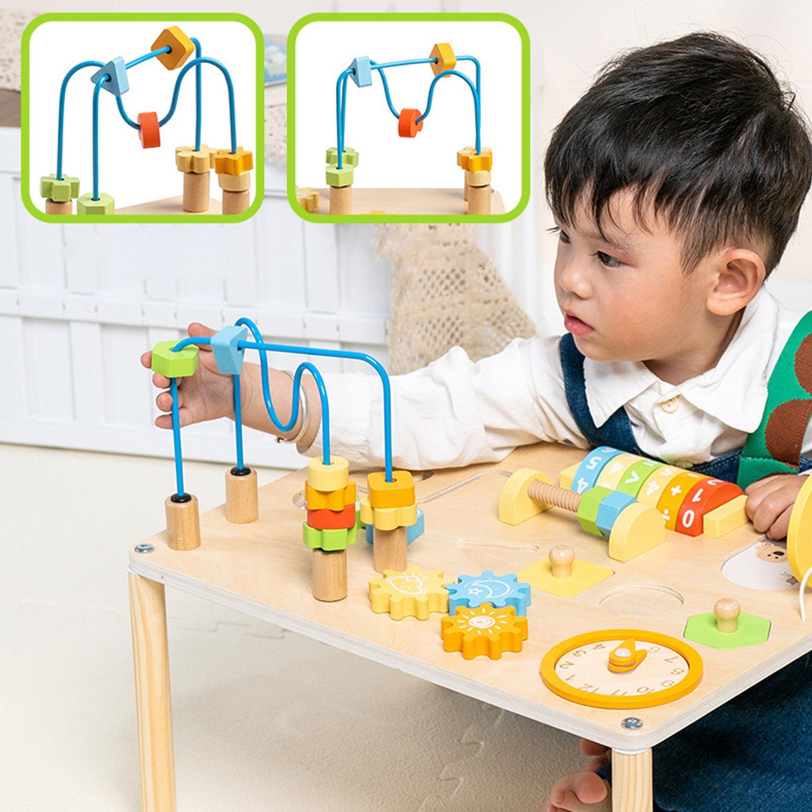 Kids Education Desk - โต๊ะกิจกรรมเสริมพัฒนาการ รูปทรงเฟือง บล็อก ของเล่นเสริมทักษะ สำหรับเด็กอายุ 1
