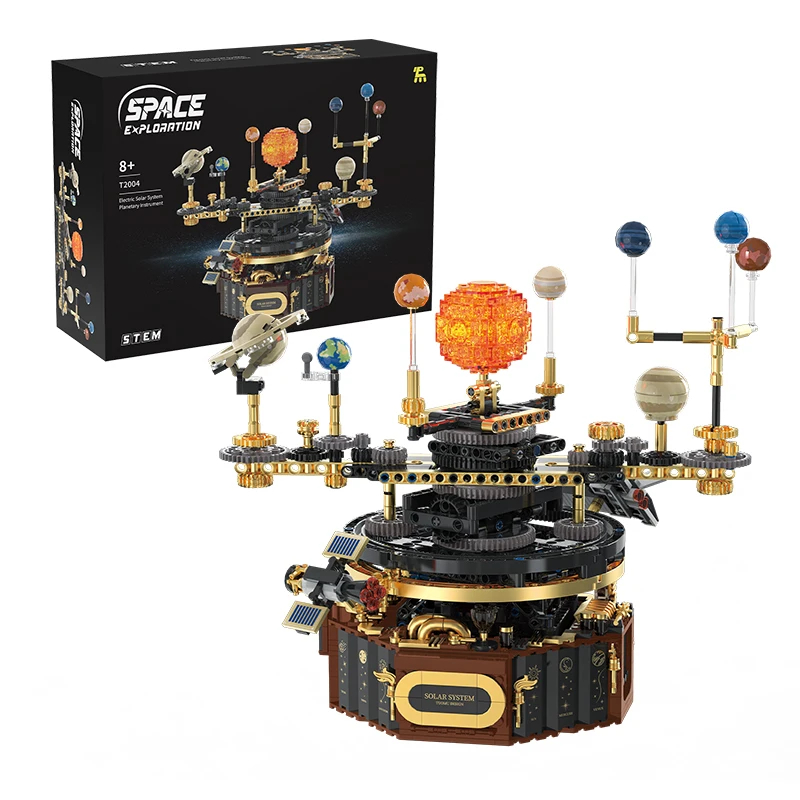 Solar System Model - บล็อกตัวต่อ STEM, ชุดโมเดลระบบสุริยะแบบเทคนิค, 1098 ชิ้น ชุดตัวต่อไฟฟ้าแบบมีไฟ,