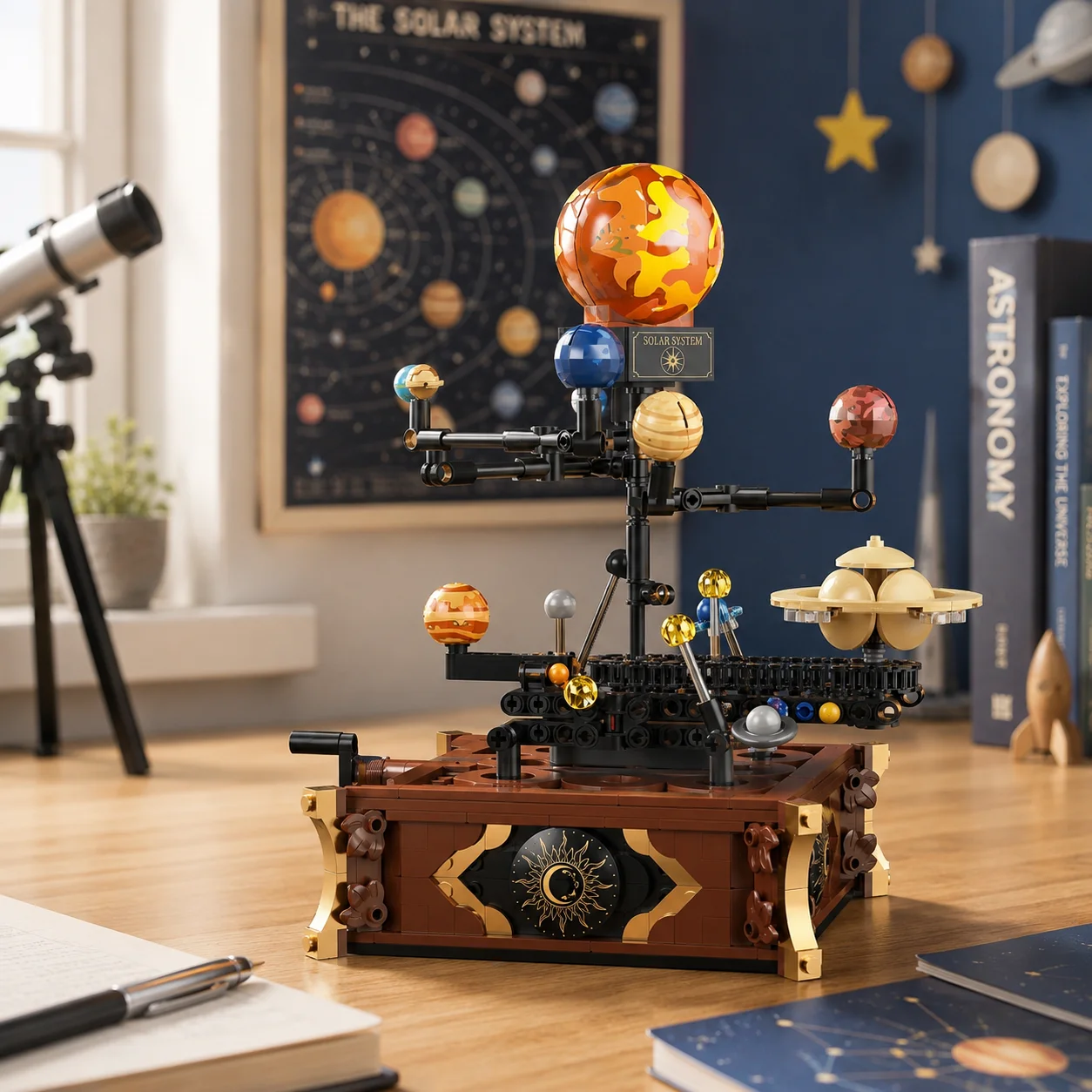 Solar System Model - 697 ชิ้น ชุดตัวต่อแบบคลาสสิก ระบบสุริยะ ดาวเคราะห์ โมเดลระบบสุริยะ