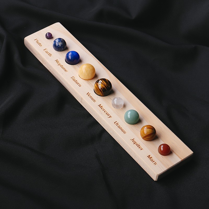 Solar System Model - ดาวเคราะห์คริสตัลทรงกลมระบบสุริยะแบบจำลองดาวเคราะห์อวกาศเครื่องประดับหินอ่อนท้องฟ้าการตกแต่งทรงกลมจักระอัญมณี