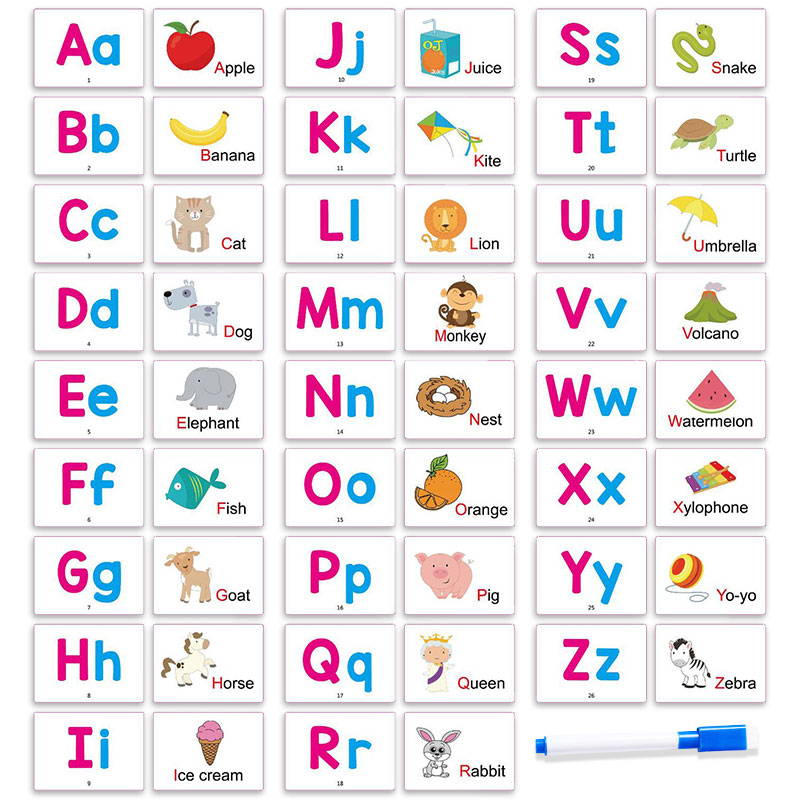 Abc Kids Early Education - แฟลชการ์ดคำศัพท์ 27 คำแรก ตัวอักษร ABC การ์ดสัตว์