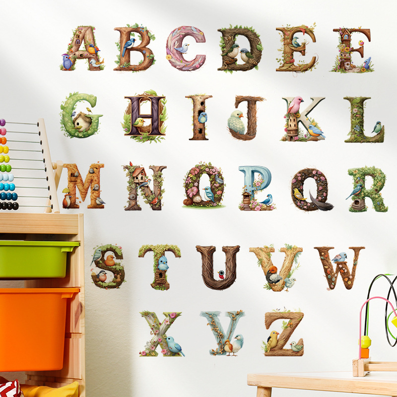 Abc Kids Early Education - สติกเกอร์ตัวอักษรไวนิลรูปลอกติดผนังตัวอักษรเอบีซีสติกเกอร์ติดผนังสำหรับเด็ก hiasan kamar ปฐมวัยและเด็กการตกแต่งบ้านตกแต่งห้อง