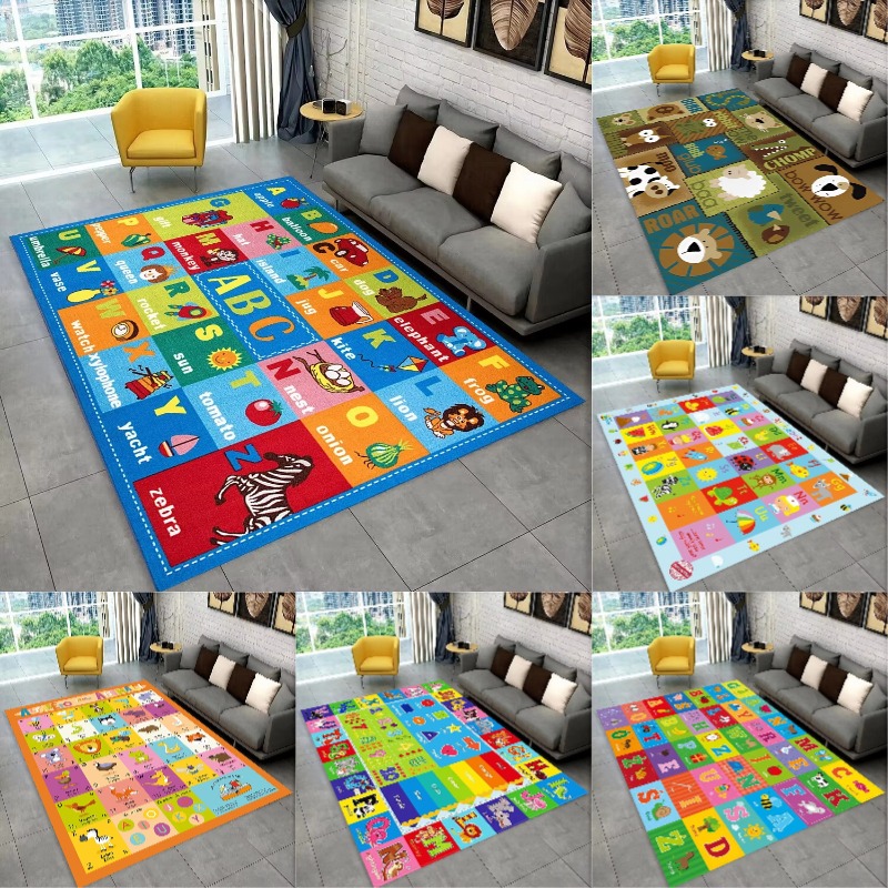 Abc Kids Early Education - พรมปูพื้นลายการ์ตูน ABC สำหรับเด็กคลานเล่นในห้องเด็กเล่น พรมสำหรับห้องนั่งเล่น ห้องนอน โซฟา
