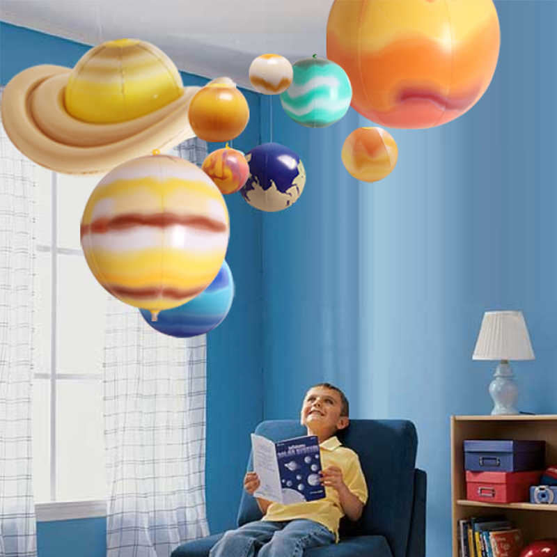 Solar System Model - 10ชิ้น/เซ็ตพลังงานแสงอาทิตย์ Galaxy การสอนรุ่น Inflatable Ball Charm
