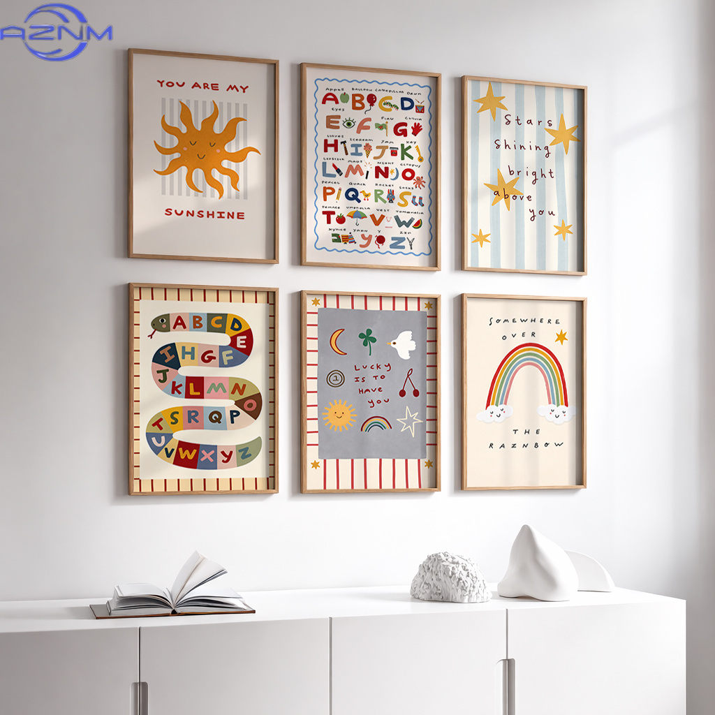 ชุดโปสเตอร์ผ้าแคนวาส 6 ชิ้น ตก - Inspirational Kids Education Quotes บทวิจารณ์และราคา