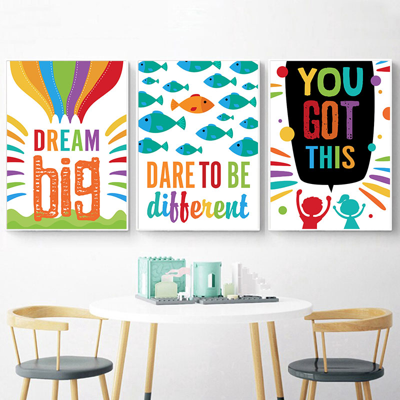 สีสันน่ารัก Dream คําคมใหญ่ผ้า - Inspirational Kids Education Quotes บทวิจารณ์และราคา